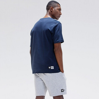 DESCENTE迪桑特 COMFORT FIT宽松版 男子针织短袖T恤 D9231ITS71 深蓝色-NV L(175/96A)