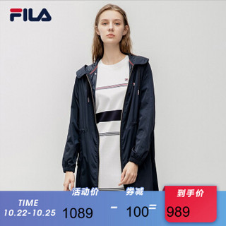 1FILA 斐乐官方 女子外套 2019秋季新款运动休闲梭织上衣女外套 传奇蓝-NV 160/80A/S