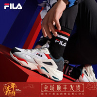 4FILA 斐乐官方 TRACER 男子复古跑鞋 2020春季新款ins同款跑步鞋休闲运动鞋 微白/火红-WR 41