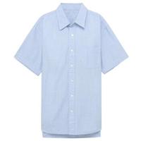 無印良品 MUJI 無印良品 男式 棉水洗 平纹短袖衬衫 天蓝色 XL