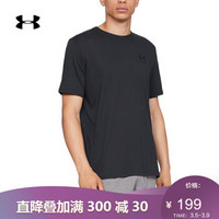 安德玛 官方 UA Sportstyle 男子 运动短袖T恤 Under Armour-1326799 黑色001 M