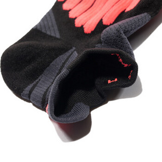 ASICS亚瑟士运动袜子男女款舒适透气快干防臭跑步短袜 ZK2459-0694 黑色/火焰红 M