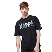 Kappa卡帕 男款运动短袖休闲T恤夏季半袖|K0815TD65D K0815TD65D-990/黑色 XL