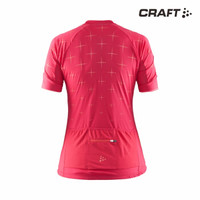 CRAFT 夸夫特 女款闪亮短袖骑行服自行车骑行短袖女反光修身排汗 绯红/甜心红 M
