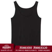 无印良品 無印良品 MUJI 女式 棉混保暖无袖衫 黑色 L