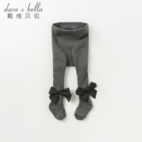 davebella戴维贝拉2019冬装新款女童加厚保暖连裤袜 公主宝宝裤袜 DB12032 深灰色 90cm(3Y(建议身高85-95cm))