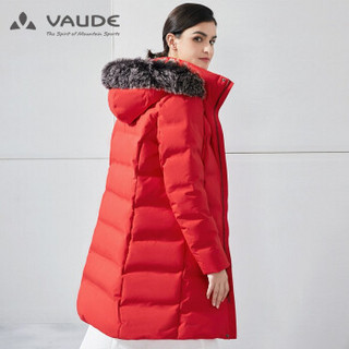 巍德（VAUDE） 户外运动女款防水羽绒中长厚外套80%鹅绒保暖透气日常旅行羽绒女外套1129203 红色 XL