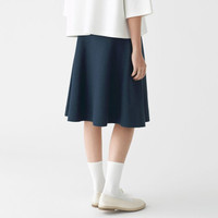無印良品 MUJI 無印良品 女式 双面 宽摆裙 烟熏蓝色 L