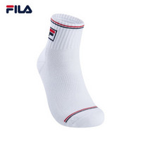 FILA 斐乐官方White Line系列 男士中腰袜 2019秋季新款潮搭袜子男袜 标准白-WT XS