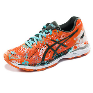 ASICS亚瑟士跑步鞋女运动鞋稳定跑鞋透气印花GEL-KAYANO T696Q-2080 红色/绿色/蓝色 37