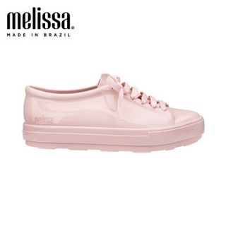 Melissa梅丽莎 BE低帮鞋平底系带板鞋圆头纯色简约果冻鞋女鞋31991 浅粉色 38