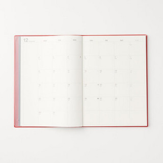 无印良品 MUJI 优质纸 月周记笔记本/2019年12月开始 红色 18.2×12.8cm