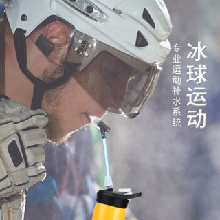 驼峰（CAMELBAK）冰球水壶 户外运动水壶室内不锈钢吸管水杯双层保温水瓶 配加长吸管长嘴 【600ml黄色】送加长吸管