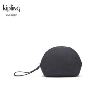 Kipling凯浦林包包女款钱包2018新款K70104手拿包卡包短款钱包 午夜蓝几何暗纹