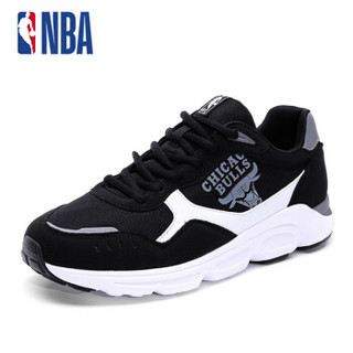 NBA球鞋 透气网布休闲鞋男士休闲运动鞋鞋子 男N1728814 黑/白/蓝-1 42.5