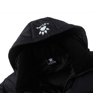 KELME 卡尔美冬季长款运动羽绒服男士黑色加厚保暖外套K15P001 K15P001-2 黑色（可拆卸帽子） L/175