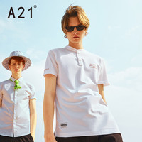 A21 4821332033 男士字母印花针织翻领polo衫