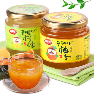 FUSIDO 福事多 果茶组合装 2口味 500g*2瓶（蜂蜜柚子茶500g+蜂蜜柠檬茶500g）