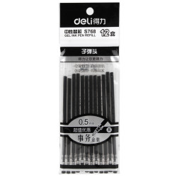 deli 得力 中性替换芯 12支 送1支笔