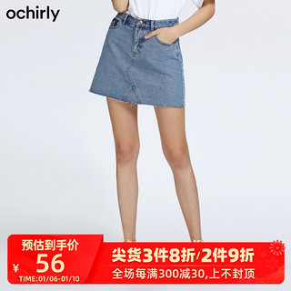 ochirly 欧时力 1GZ2073420 女士牛仔短裙