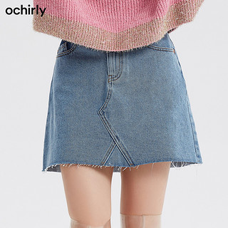 ochirly 欧时力 1GZ2073420 女士牛仔短裙