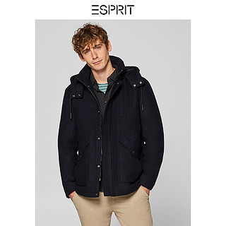 ESPRIT 108CC2G020 多口袋连帽可脱卸毛呢棉衣外套  