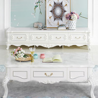 和购 HG8623A雕花电视柜 1.81米+866大理石茶几 1.33米