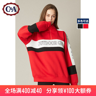 C＆A CA200212216 运动复古POLO领卫衣女 