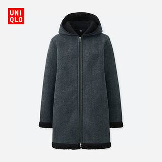 UNIQLO 优衣库 412918 女士摇粒绒大衣 (L、黑色)