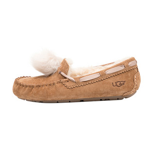 UGG Dakota Pom Pom系列 1019015 女士羊毛一体豆豆鞋
