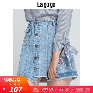 La·go·go 拉谷谷 HCBB117M45 女士牛仔半身裙