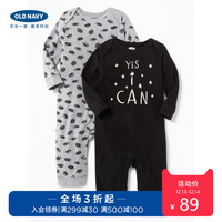 OLD NAVY 285478-1W 婴儿长袖连体衣两件装