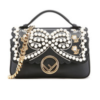FENDI 芬迪 8M0371 A1KL F0KUR 女士蝴蝶结装饰手提包 8M0371 A1KL F0KUR 黑色
