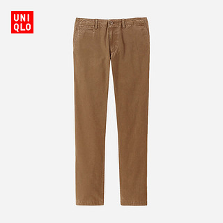  UNIQLO 优衣库 408495 男士水洗无褶长裤 (深绿色、78A)