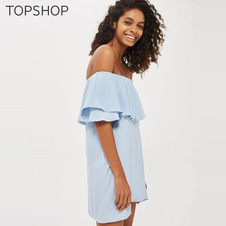 TOPSHOP 10N05MPBL 一字肩连衣裙