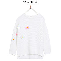 ZARA 03597600250 女童花朵镶饰针织衫