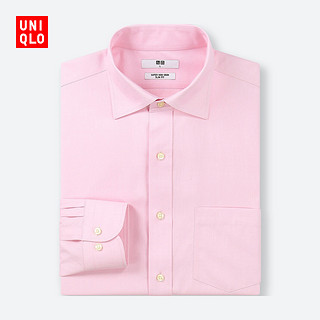  UNIQLO 优衣库 411827 男士修身防皱衬衫  (桃红色、XL)