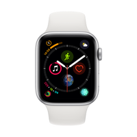 Apple 苹果 Watch系列 Watch Series 4GPS+蜂窝款 智能手表 44mm 银色 白色硅胶表带 16GB（ECG、GPS、北斗、扬声器、温度计）