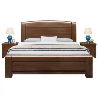 进畅家具 金丝胡桃木床(1.8*2米 床)