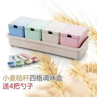 红凡 小麦秸秆四格调料盒