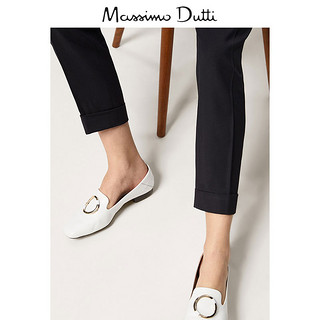 Massimo Dutti 05050791401 女士修身款翻摺斜纹布长裤