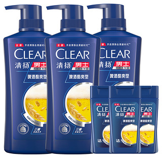 CLEAR 清扬 男士去屑洗发露 啤酒酷爽型 500g*3+50g*3