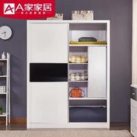 A家家具 1.6米趟门衣柜 黑白