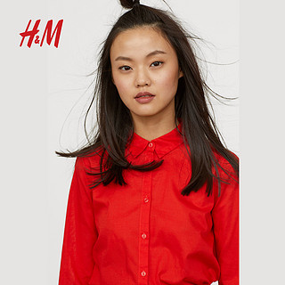 H＆M DIVIDED女装新款 棉质衬衫 绿HM0552471