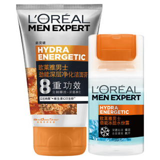 L'OREAL PARIS 巴黎欧莱雅 男士深层保湿护肤套装（洁面膏100ml+水份露50ml+洁面50ml+面膜1片）