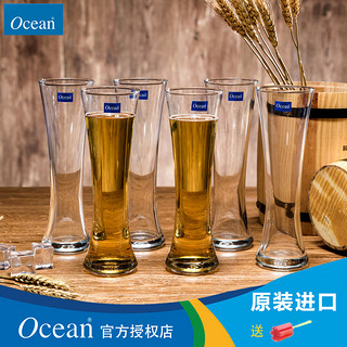 Ocean 鸥欣 玻璃啤酒杯 290ml*6个 赠杯刷