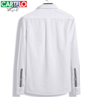 CARTELO 17054KE1803 男士休闲翻领长袖衬衫 白色 4XL