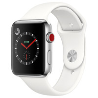 Apple/苹果 MQQY2CH/A GPS+蜂窝网络 智能手表+不锈钢表壳+浅白色运动型表带
