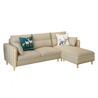 美天乐 北欧风格小户型布艺沙发家具组合  双人位+贵妃（2.4米）