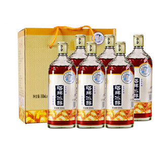 塔牌 绍兴黄酒糯米花雕酒 冻藏冰醇500ml*6瓶整箱 特型手工黄酒